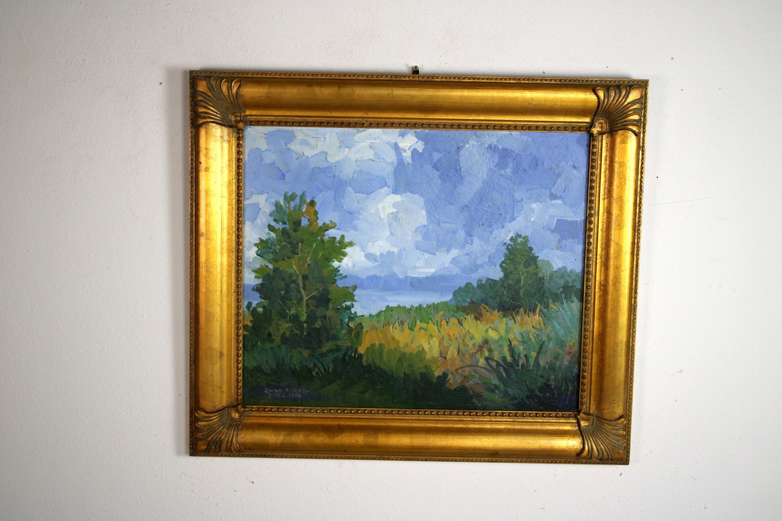 James FIELDS (American) Original Acrylic on Board, Signed Lower Left, "Approaching Thunderstorm": Original acrylic on board by James Fields. Measures 20x24 inches. Exquisitely Framed. Category: Western Landscape Painting, High Desert Landscape Art, New Mexico Skies, Southwestern Fine Art, Listed A