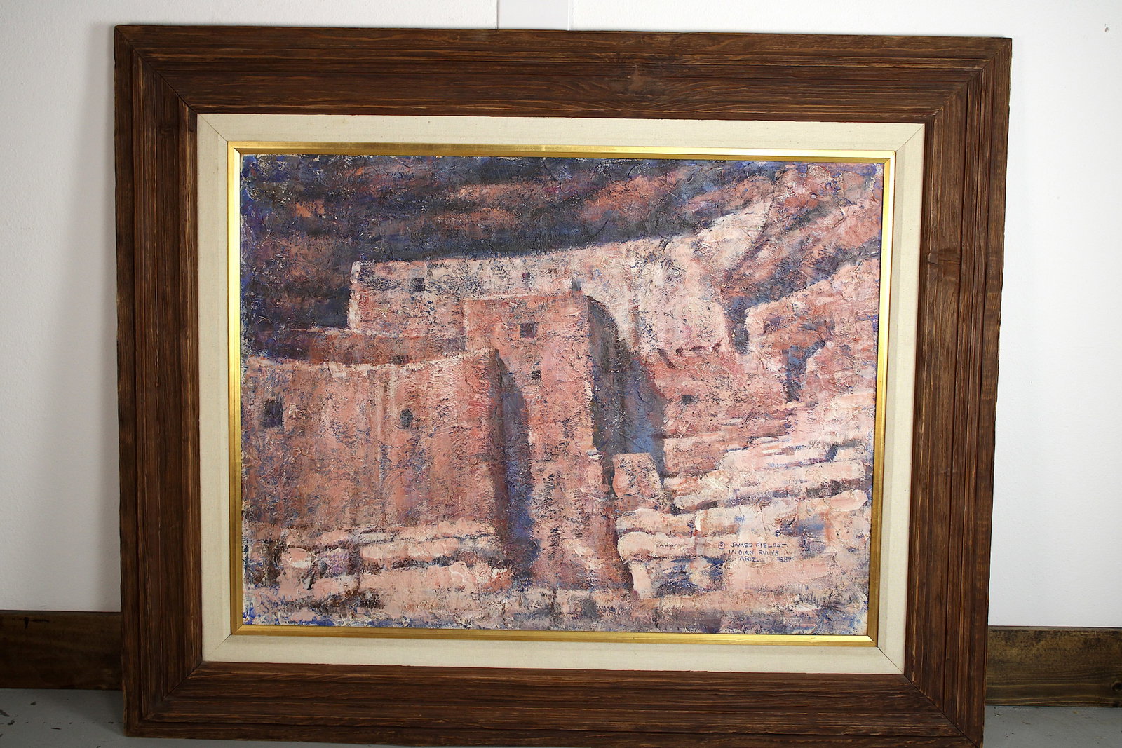 James FIELDS (American) Original Acrylic on Board, Signed Lower Right, "Indian Ruins, Arizona" (1 of 3)
