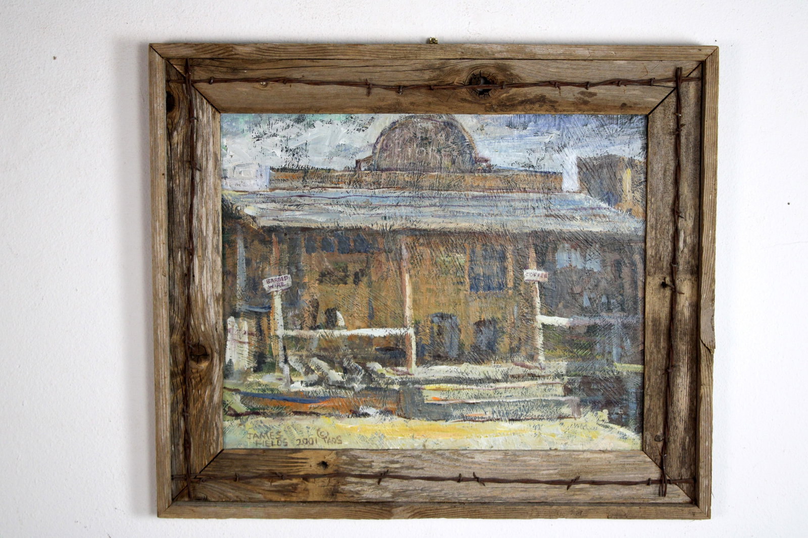 James FIELDS (American) Original Acrylic on Board, Signed Lower Left, "Trading Post" (1 of 3)