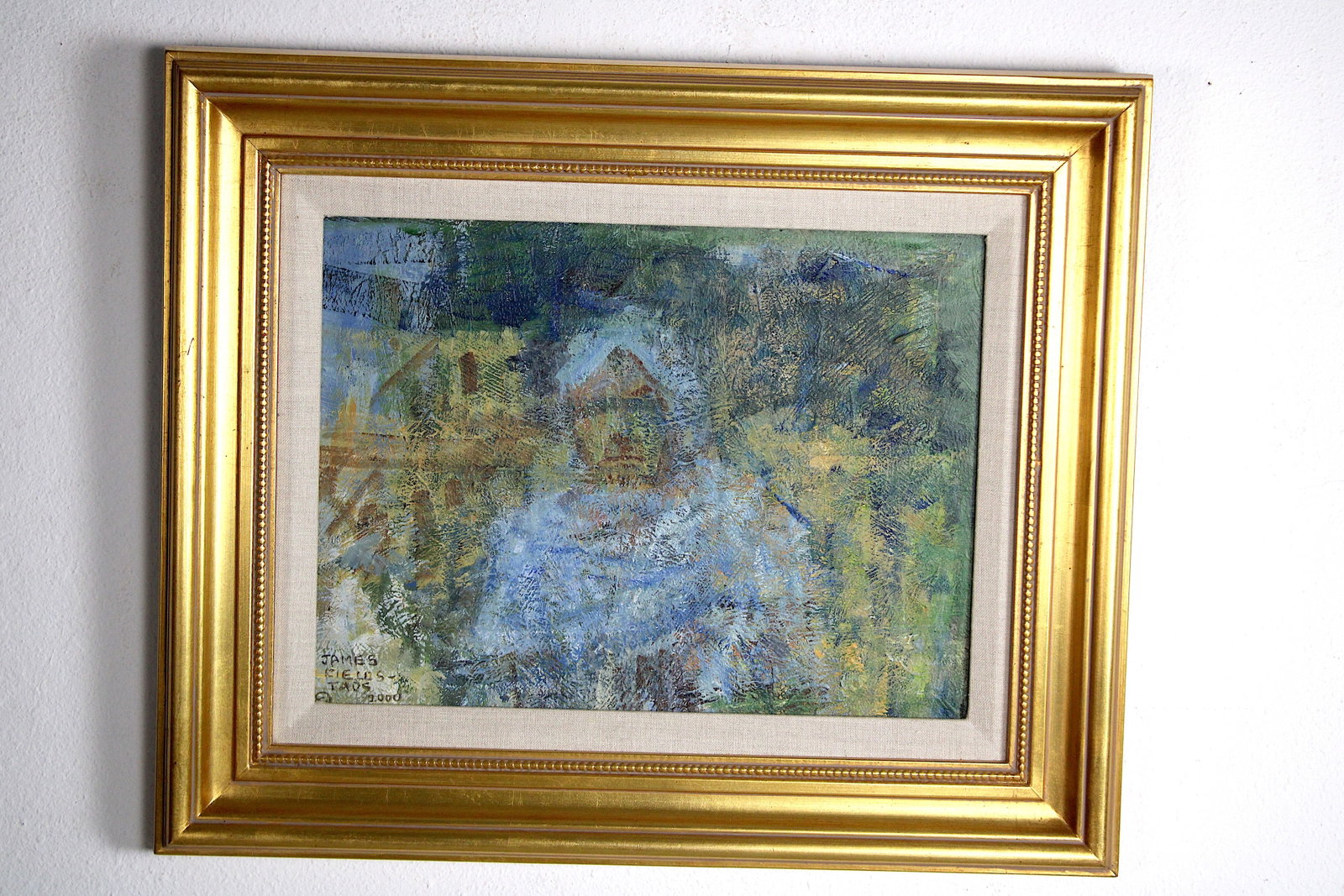 James FIELDS (American) Original Acrylic on Board, Signed Lower Left, "Taos Pueblo Indian": Original acrylic on board by James Fields. Measures 12x16 inches. Exquisitely Framed Tags: Taos Pueblo Indian Art, Indigenous Portraiture, Cultural Realism, Listed Artist Original. Shipping: Buyer arr