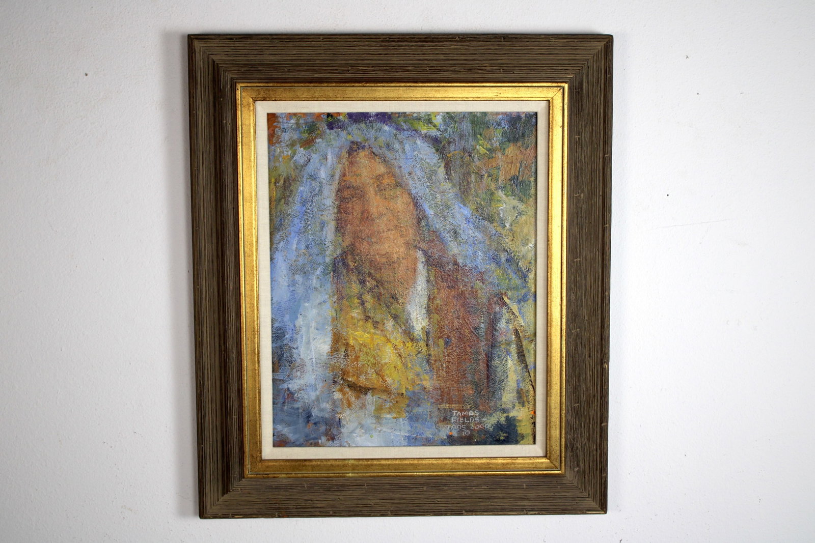 James FIELDS (American) Original Acrylic on Board, Signed Lower Right, "Woman Of Taos": Original acrylic on board by James Fields. Measures 16x20 inches. Exquisitely Framed Tags: Taos Pueblo Indian Art, Indigenous Portraiture, Cultural Realism, Listed Artist Original. Shipping: Buyer arr