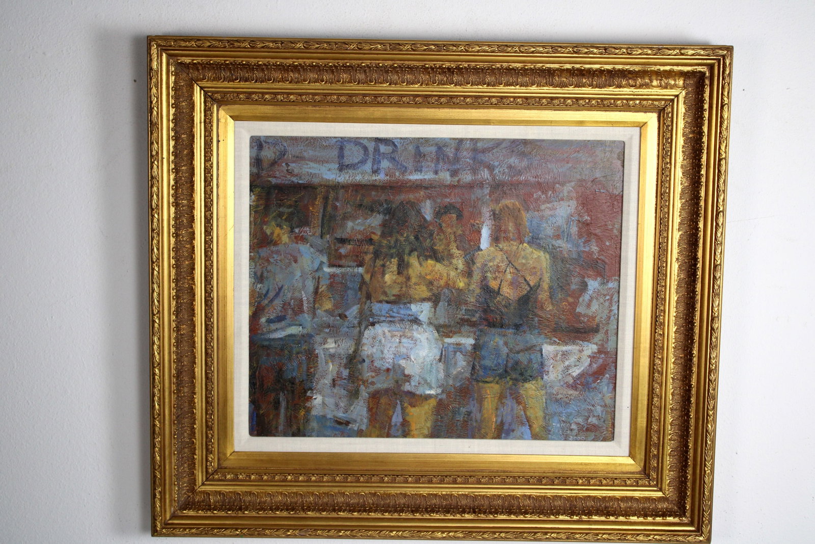 James FIELDS (American) Original Acrylic on Board, Signed Lower Right, "Cold Drink Stand": Original acrylic on board by James Fields. Measures 18.5x24.5 inches. Framed. Category: Folk Art, Listed Artist Original. A vivid scene study by James Fields, showcasing the unique streets of Taos dur