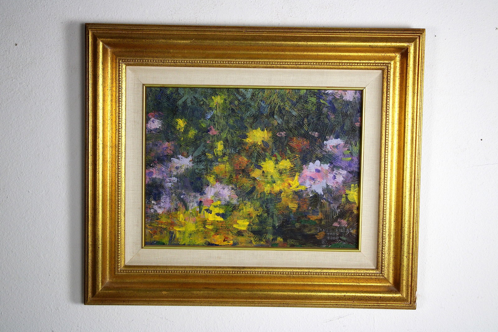 James FIELDS (American) Original Acrylic on Board, Signed Lower Right, Untitled: Original acrylic on board by James Fields. Measures 12x16 inches. Exquisitely Framed. Category: Western Landscape Painting, High Desert Landscape Art, New Mexico Skies, Southwestern Fine Art, Listed A