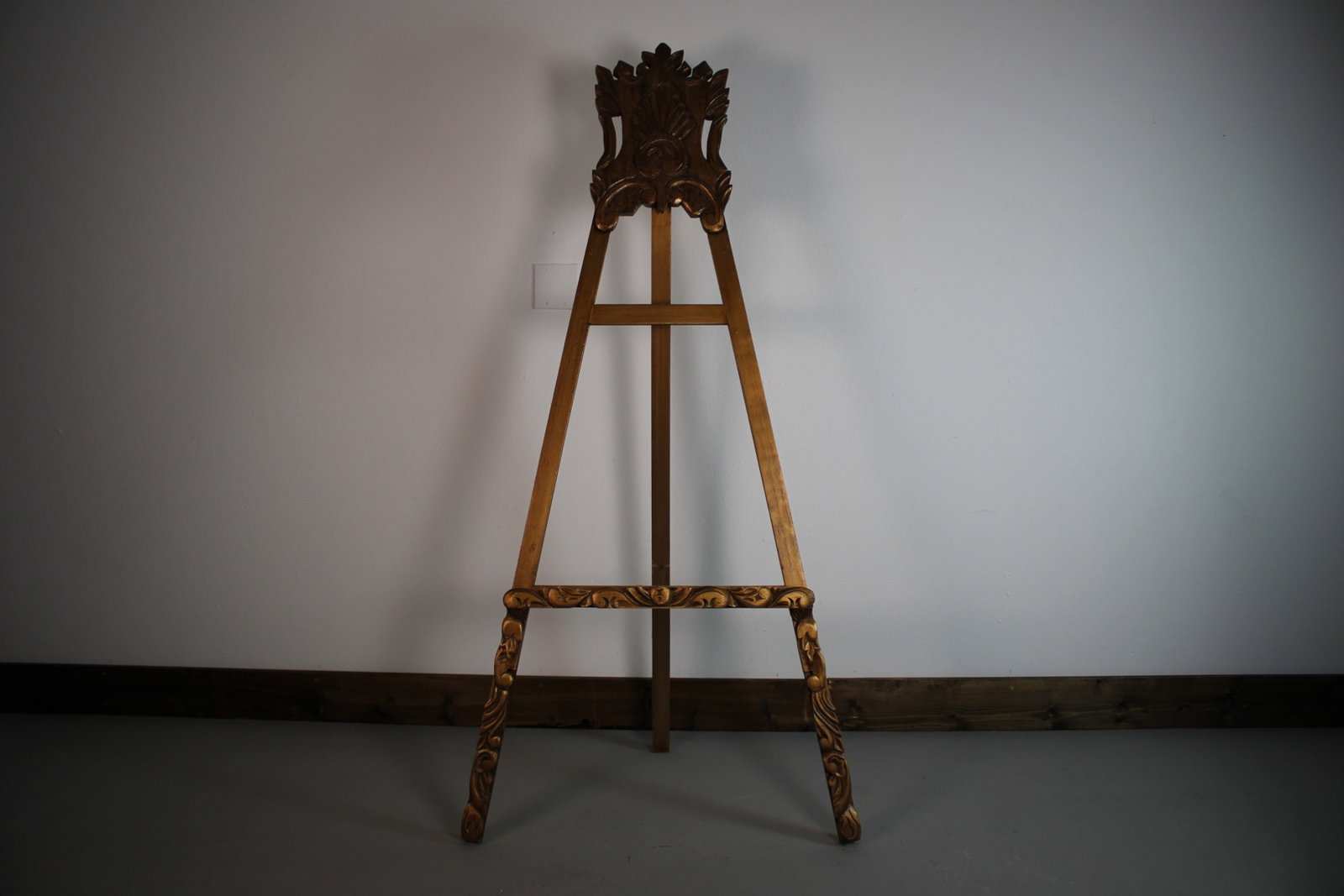 Italian Style Gilded Carved Wood Art Display Easel 57"x20" (1 of 3)