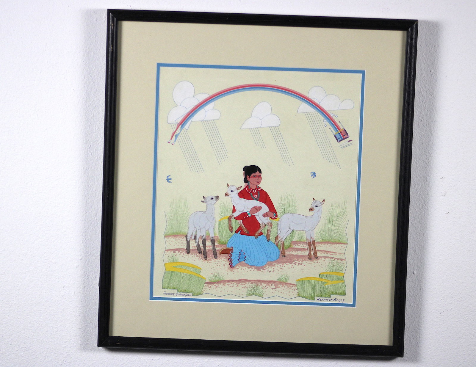 Harrison Begay Navajo Shepherd's Daughter Lambs