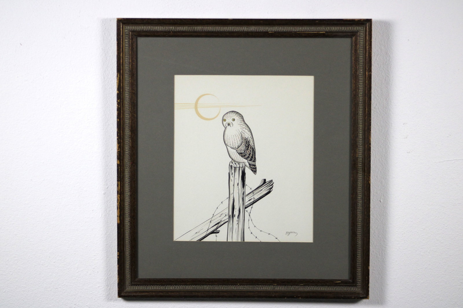 Beatien Yazz Navajo Owl on a Post Watercolor (1 of 6)