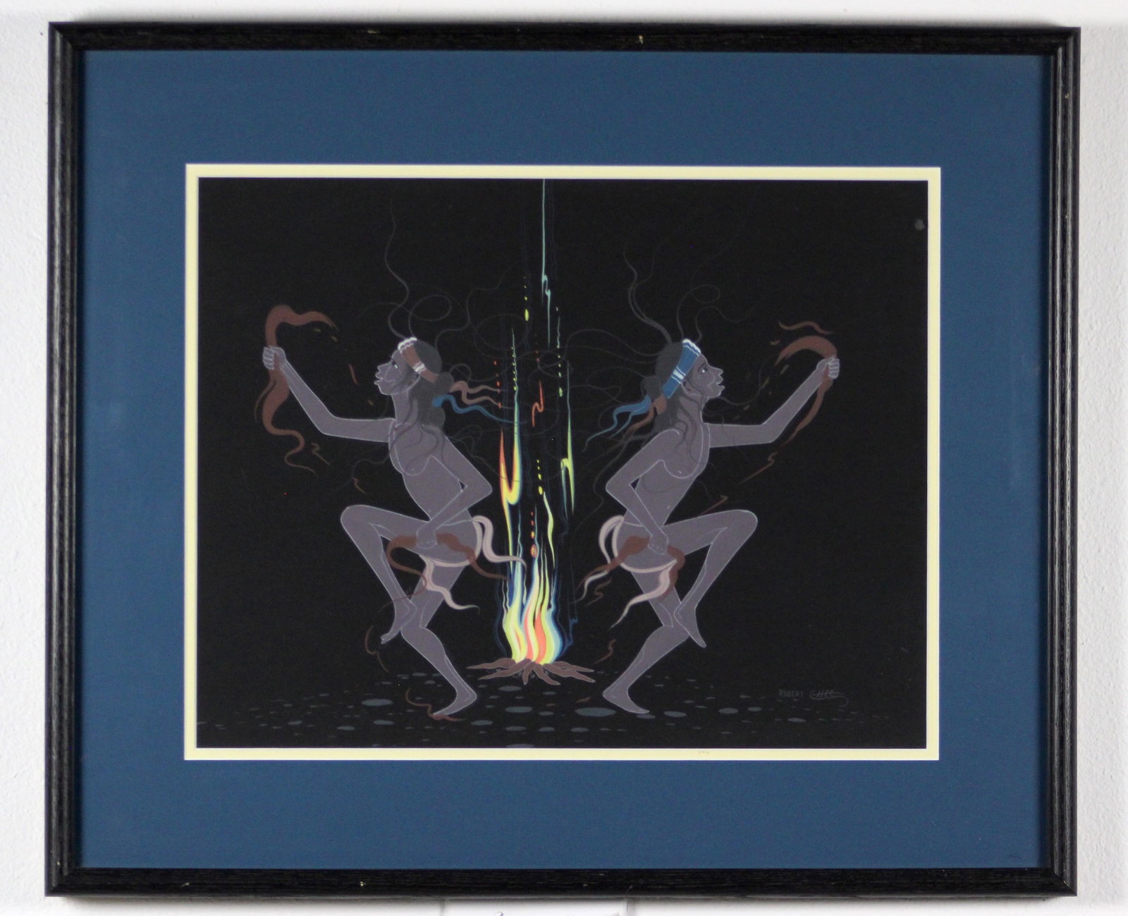 Robert Chee Navajo Fire Spirit Gouache Board (1 of 6)