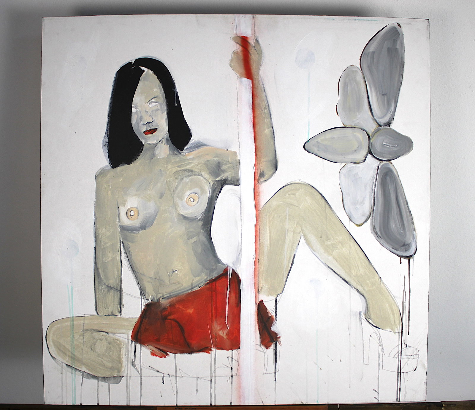 Gregory Lomayesva Hopi Seated Nude Painting (1 of 5)