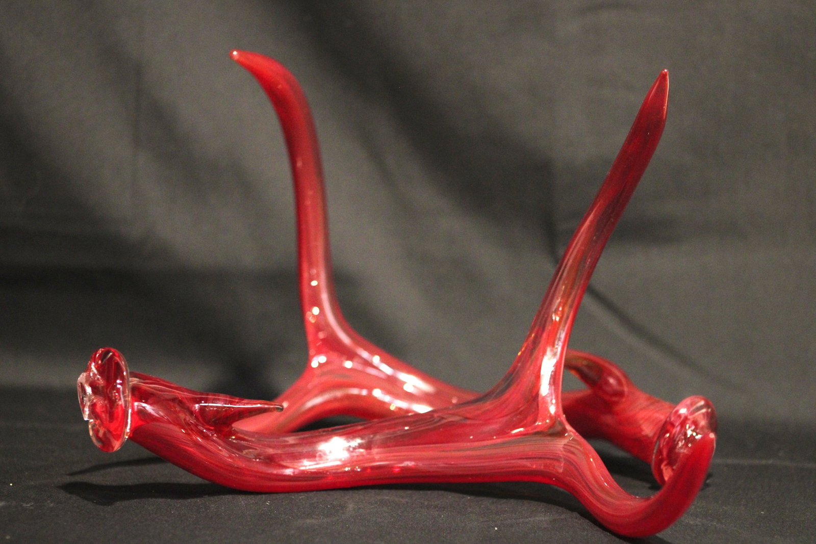 Ira Lujan Taos Pueblo Glass Antler Sculpture Red (1 of 8)