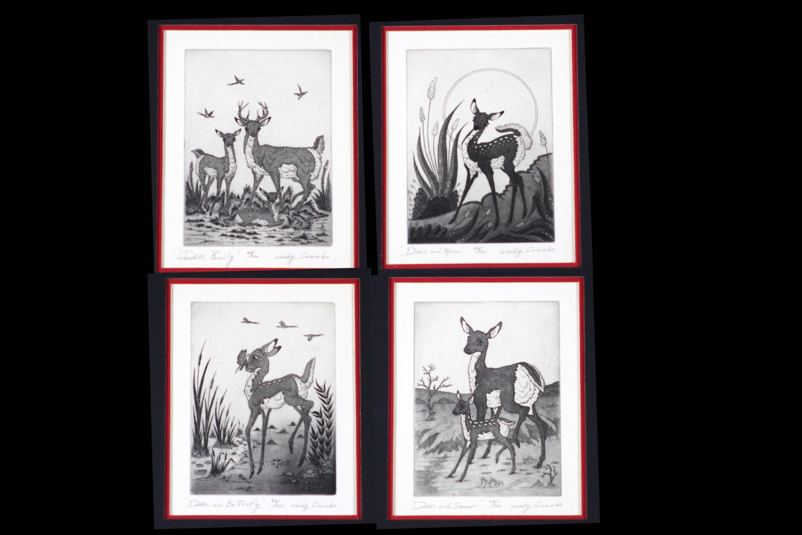 Woody Crumbo Four Deer Etchings 64/200 (1 of 13)