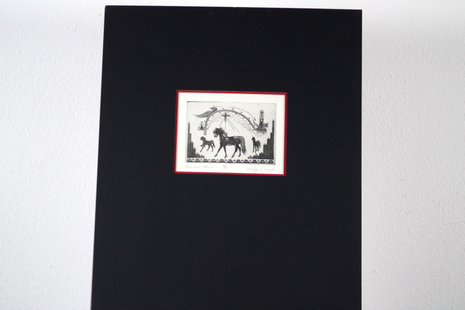 Woody Crumbo Rainbow Horse Signed Etching 52/200 (1 of 5)
