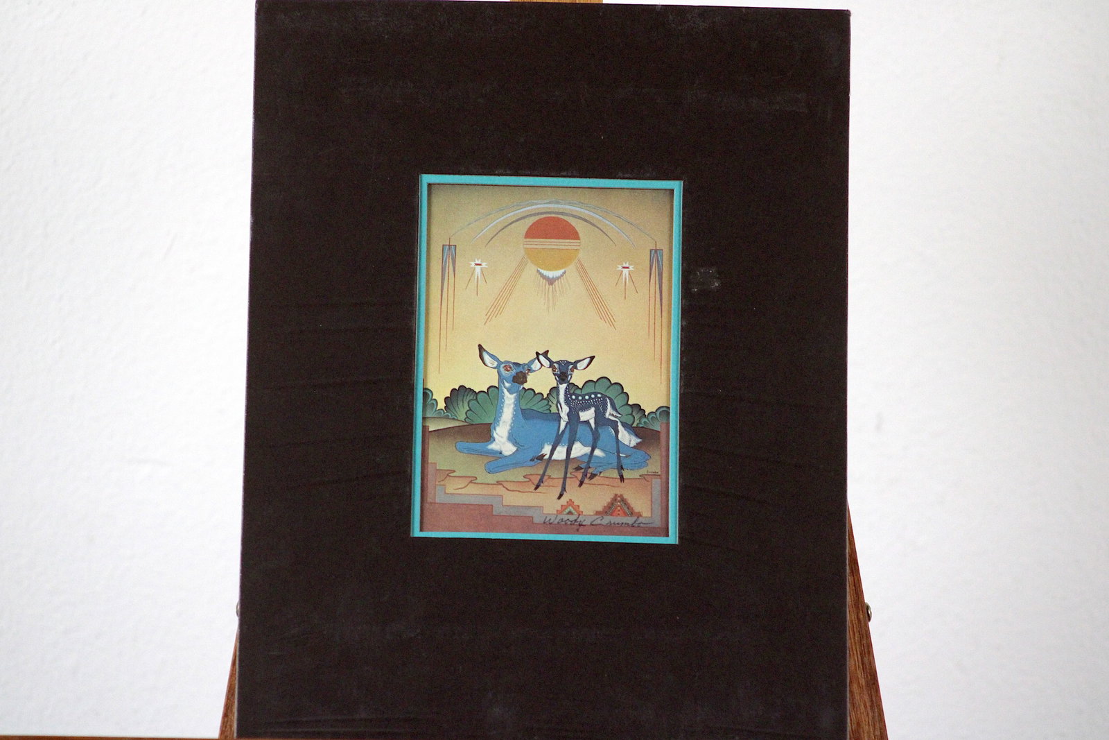 Woody Crumbo Two Blue Deer Signed Color Print (1 of 4)