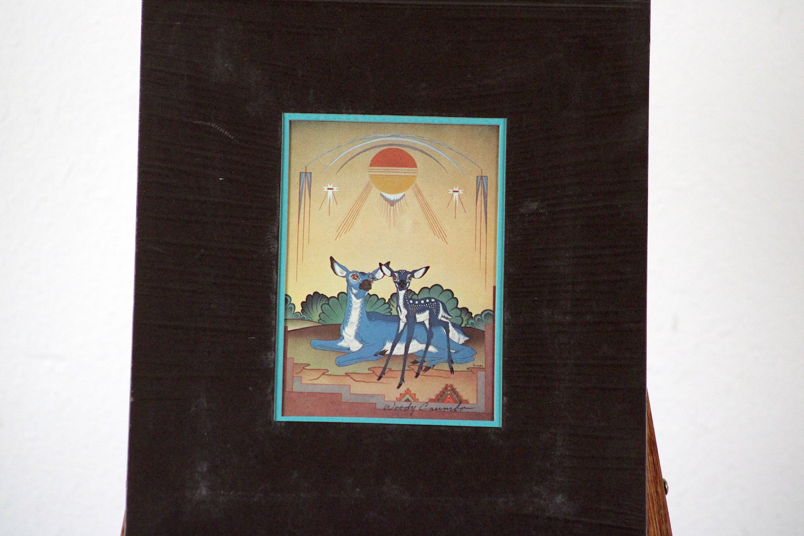 Woody Crumbo Two Blue Deer Signed Color Print (1 of 4)