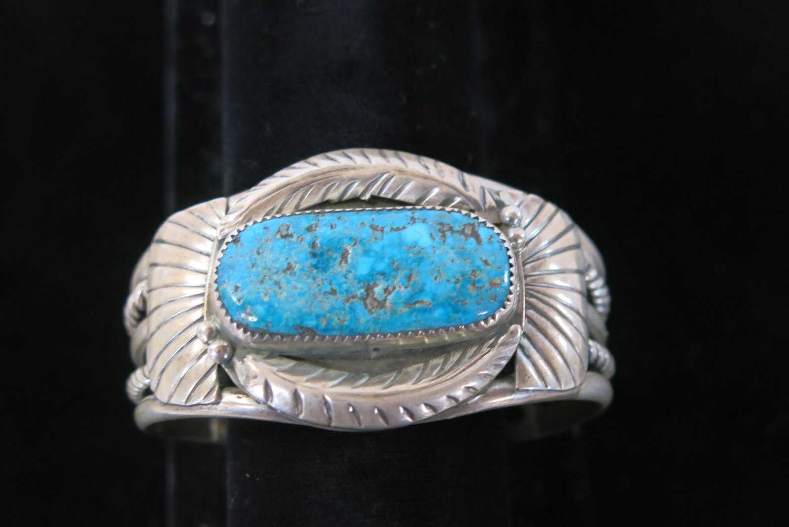 A. Benally Navajo Morenci Turquoise Cuff (1 of 6)