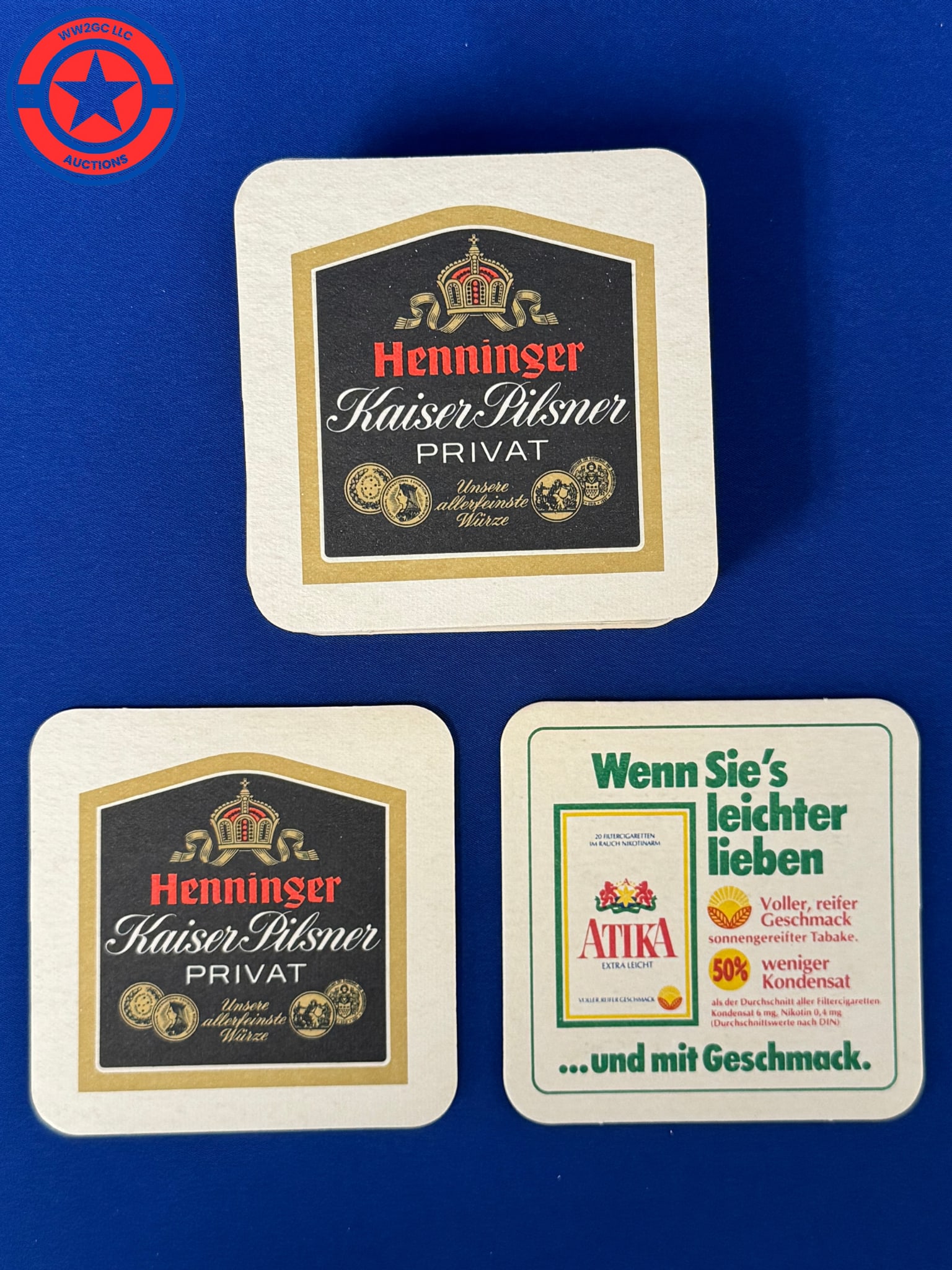 HENNINGER KAISER-PILSNER BEER COASTER: HENNINGER KAISER-PILSNER BEER COASTER GERMANY 30 ea