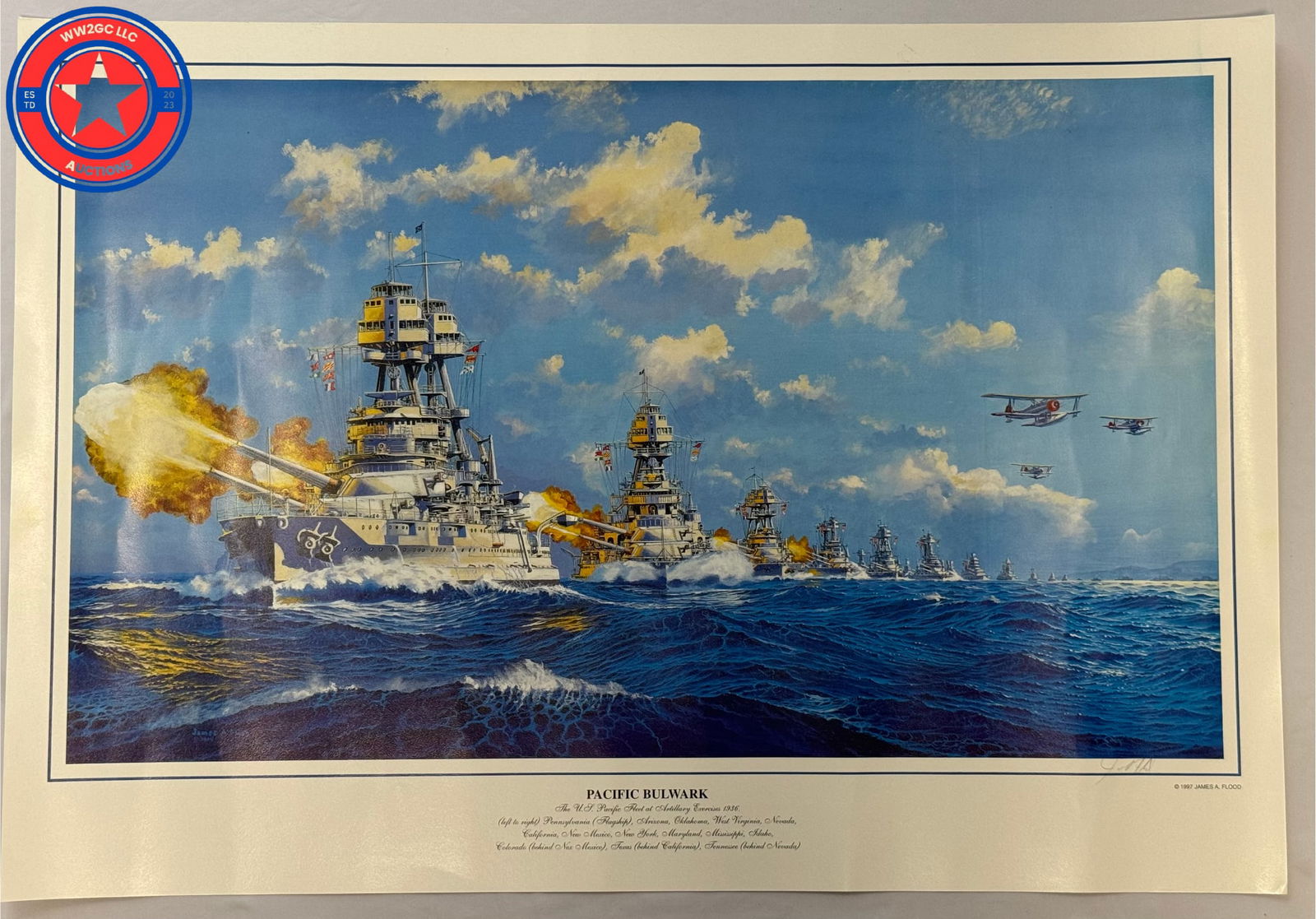 Print of Pacific Bulwark Warships Collection of Paintings - James A.Flood: Print of Pacific Bulwark Warships Collection of Paintings - James A.Flood