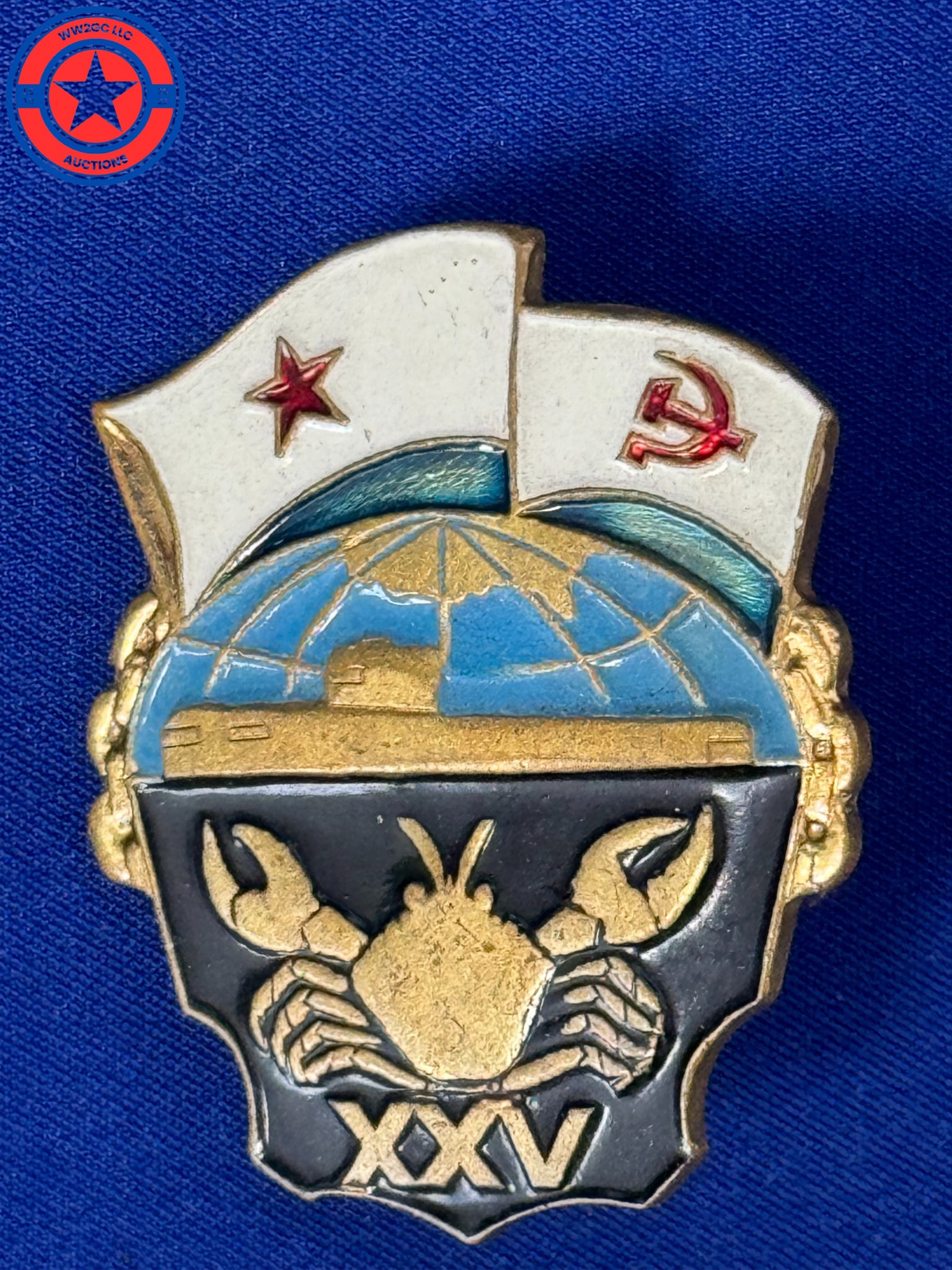 RUSSIAN NAVAL BADGES ATOMIC SUBMARINES SPECIAL PURPOSE CRAB XXV YEARS (1 of 2)