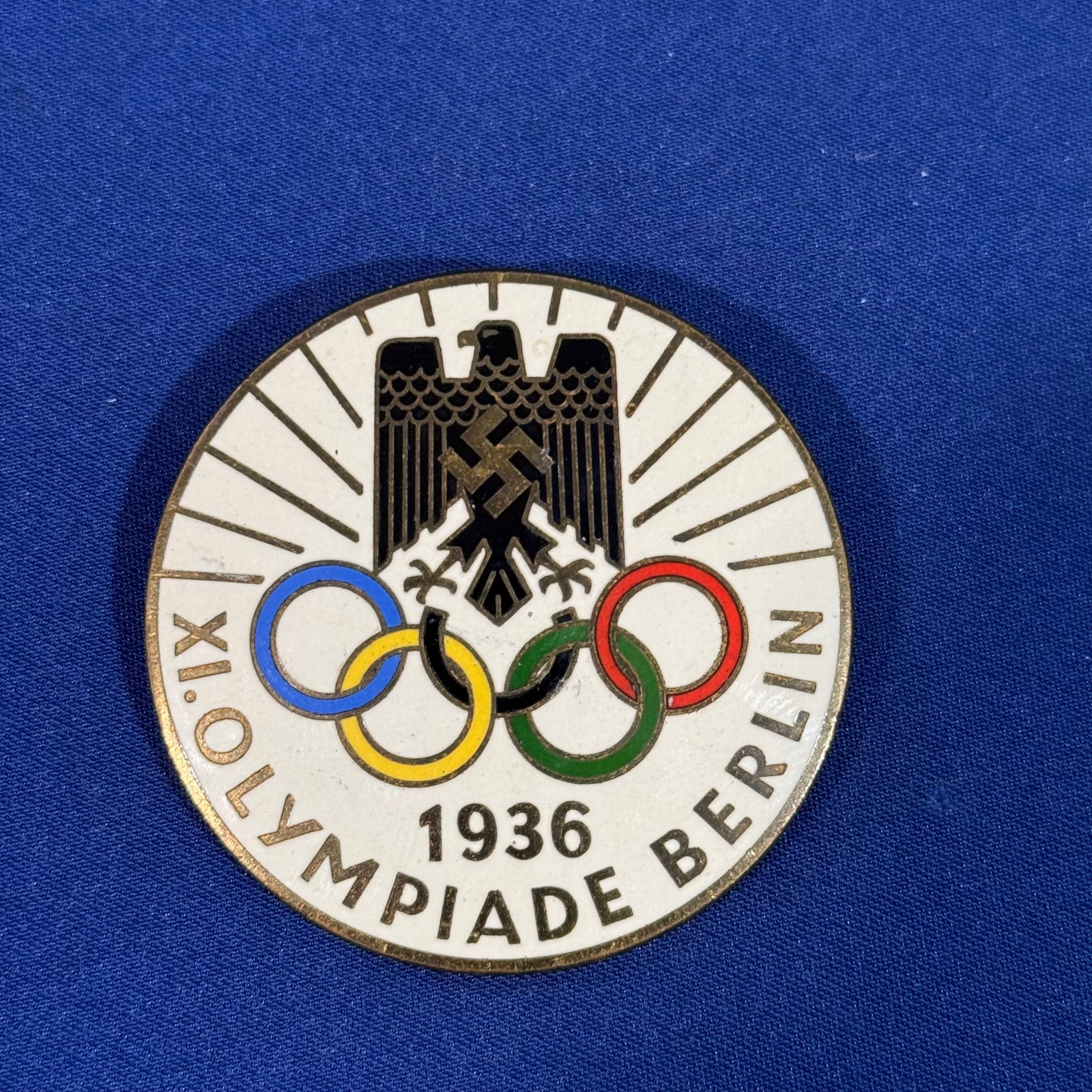 1936 Olympic Enameled badge: 1936 Olympic Enameled badge (reproduction)
