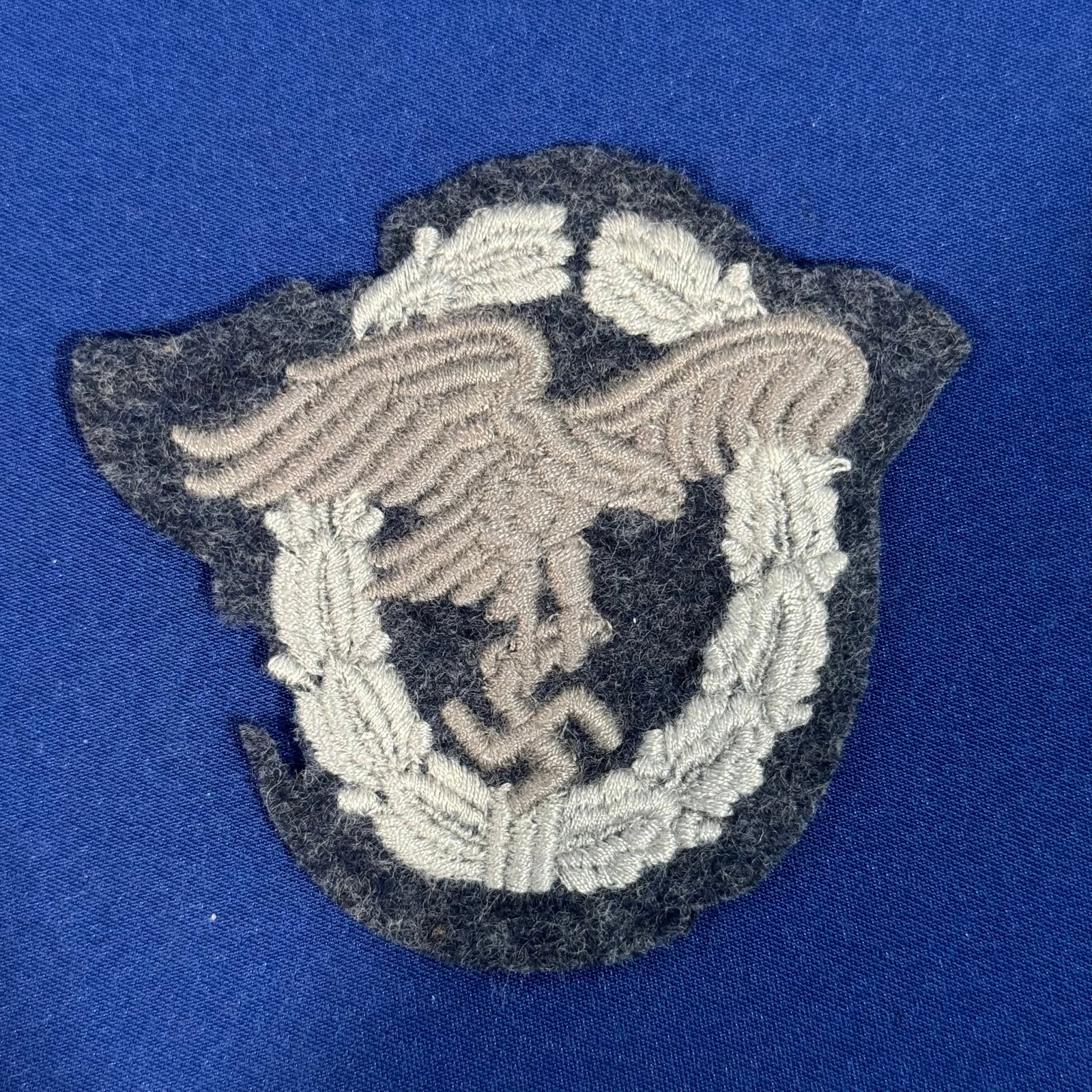 WW2 German Luftwaffe observer badge cloth: Nazi Luftwaffe observer badge cloth Removed from scrab book