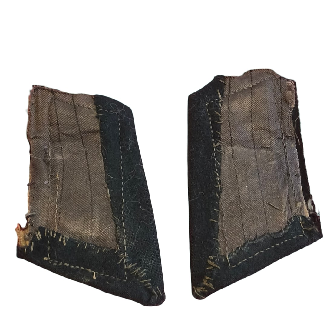 WW2 German Third Reich Signals Cut Off Collar Tabs - 2