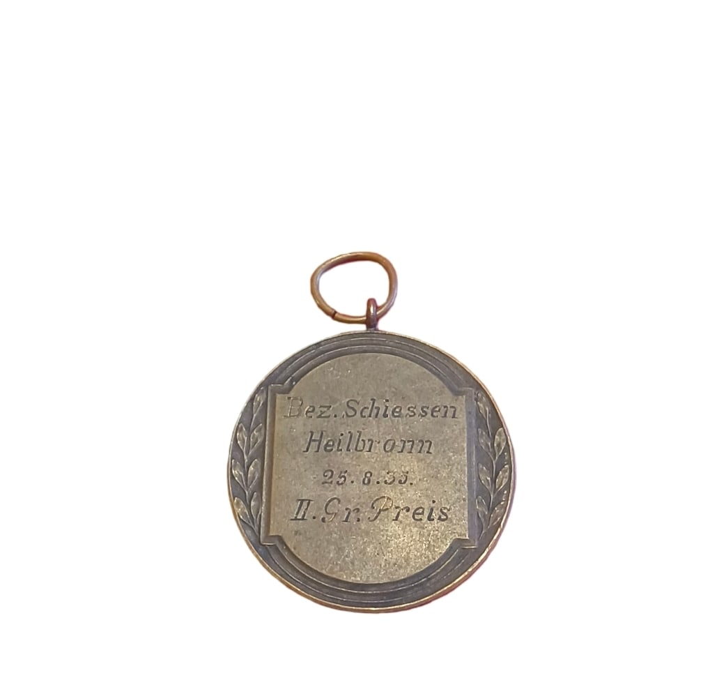 WW2 German Third Reich Adolf Hitler 1933 Second Place Shooting Medal - 2