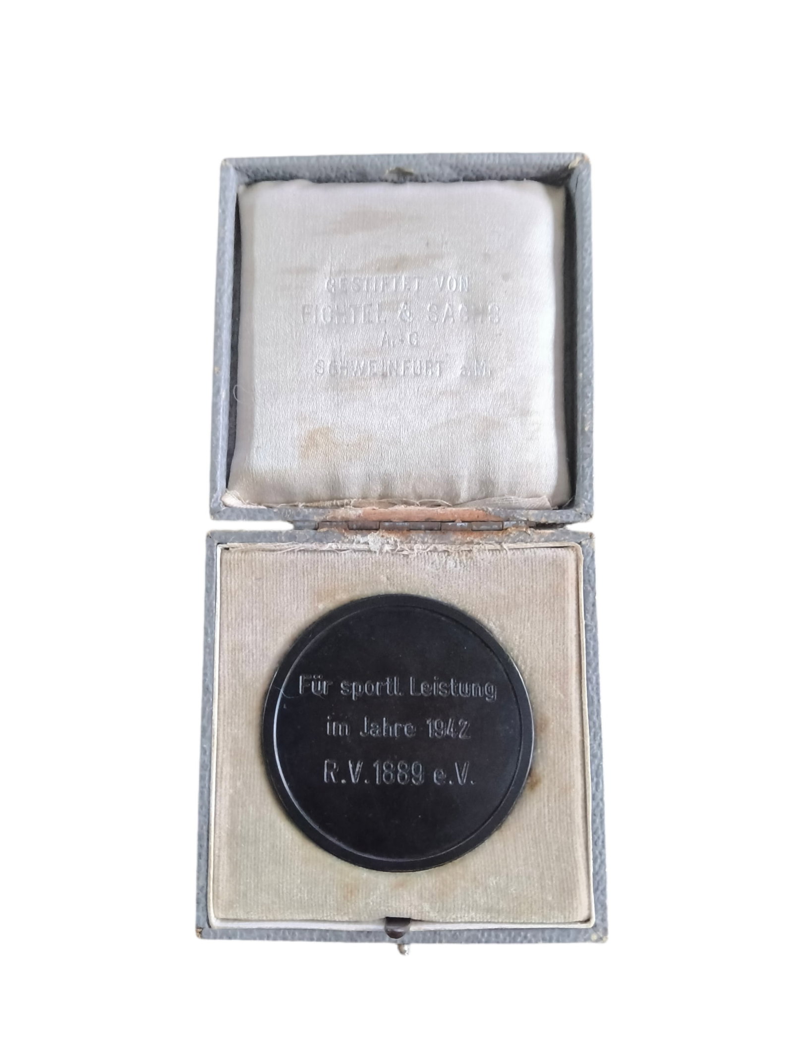 WW2 German Third Reich 1942 Bicycle Club Cased Table Medal - 2