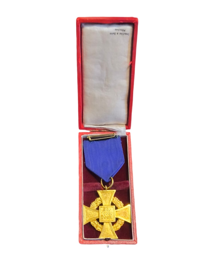 WW2 German Third Reich 40 Year Faithful Service Medal In Box - 2