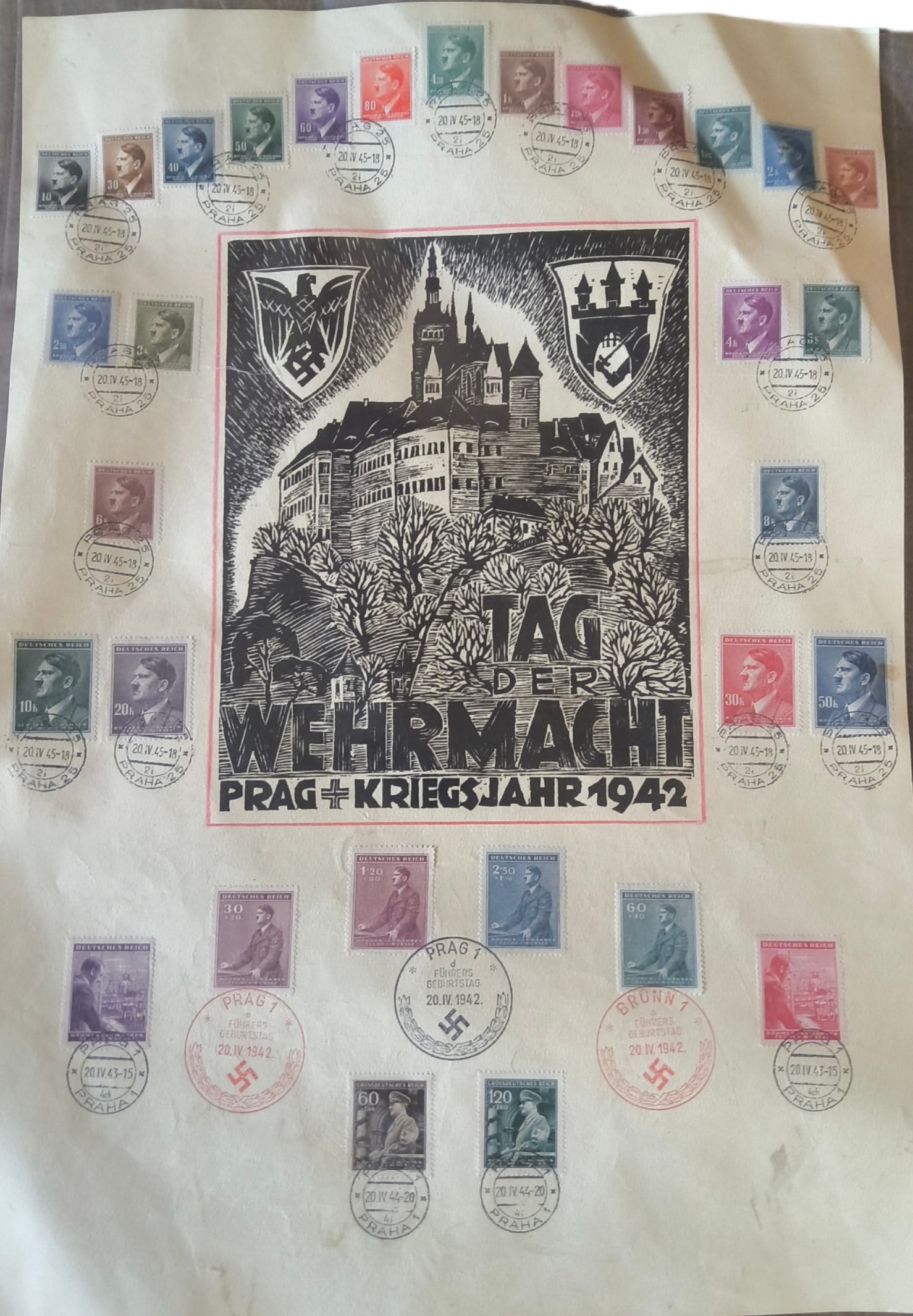 Large WW2 Czech National Socialism Party Stamp Poster: Medium poster size foreign ns party item