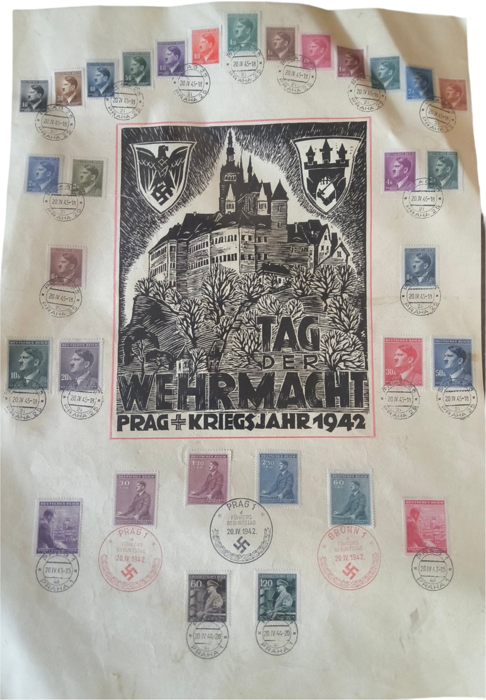 Large WW2 Czech National Socialism Party Stamp Poster - 3
