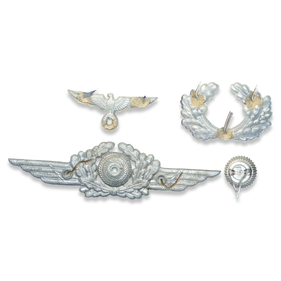 WW2 German Third Reich Hat Insignia Set - Heer and Luftwaffe Styles - UNVERIFIED - 2