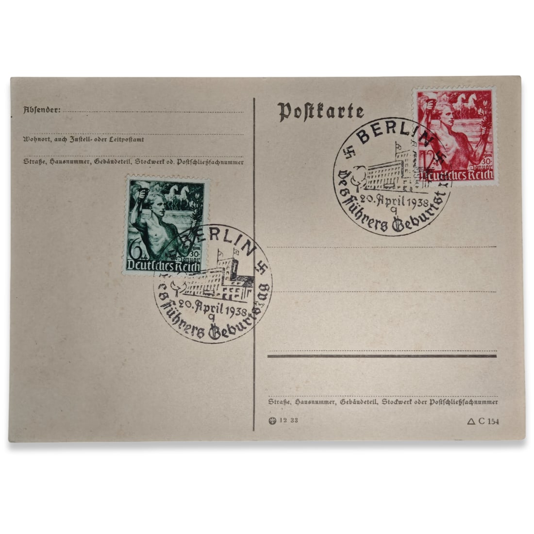 WW2 German Third Reich Commemorative Postcards and Postal Stationery - Ganzsachen - 6