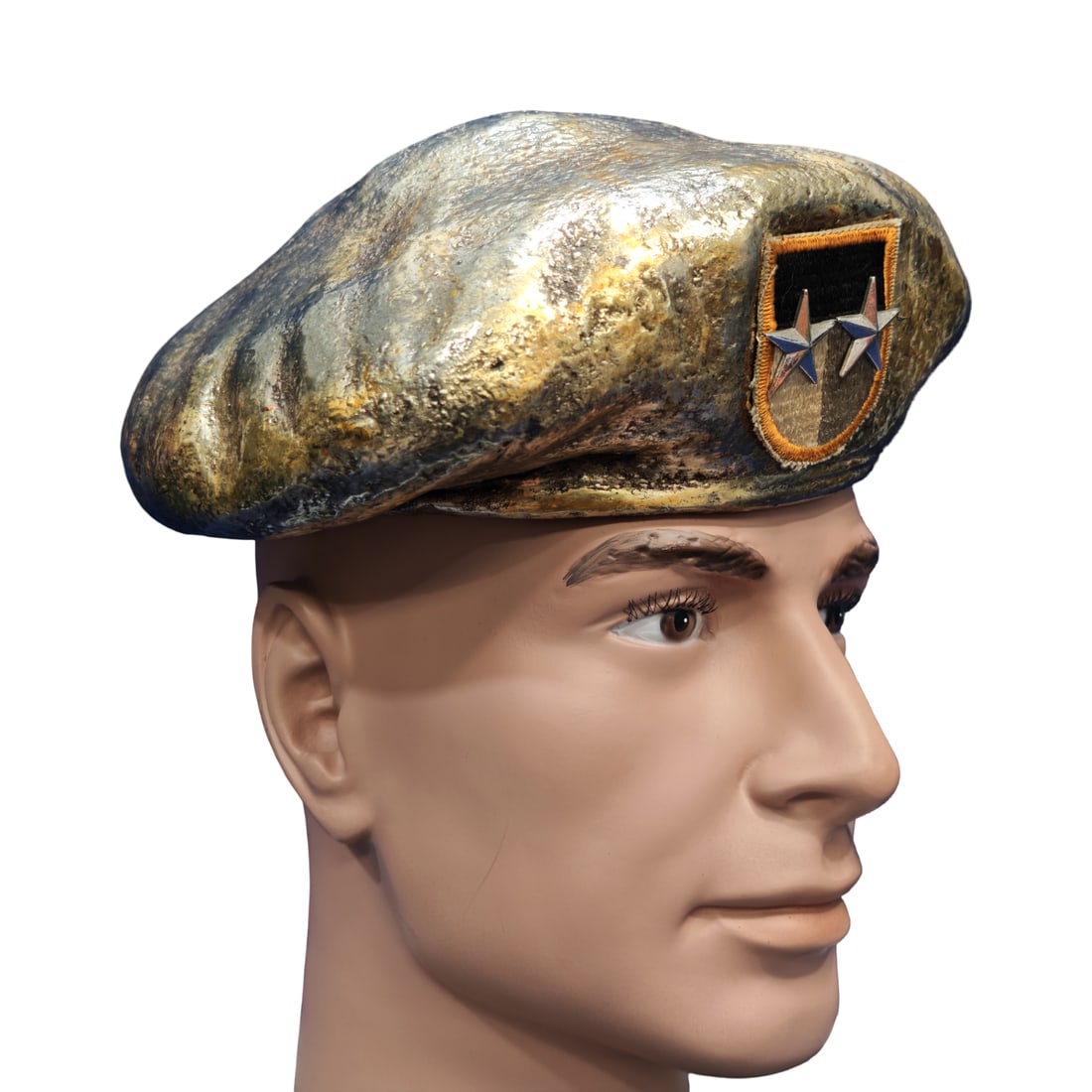 Cold War US Army Special Forces Bronzed Presentation Beret - Lt. Gen. William P. Yarborough - 8