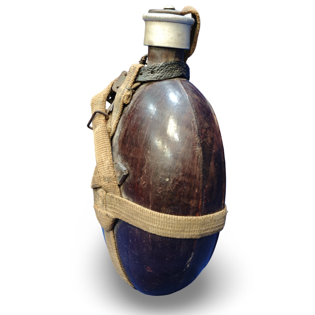 WW2 German Third Reich DAK M41 -Coconut- Canteen -Kokosnuss-Feldflasche - 2