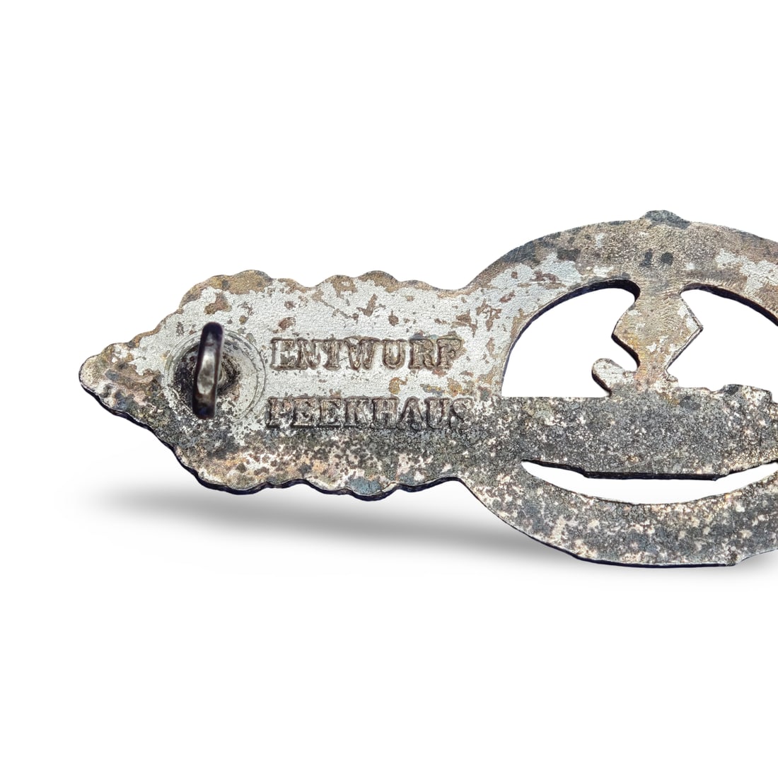 WW2 German Third Reich U-Boat Front Clasp in Silver - Schwerin & Sohn, Berlin - U-Boot-Frontspange - 5
