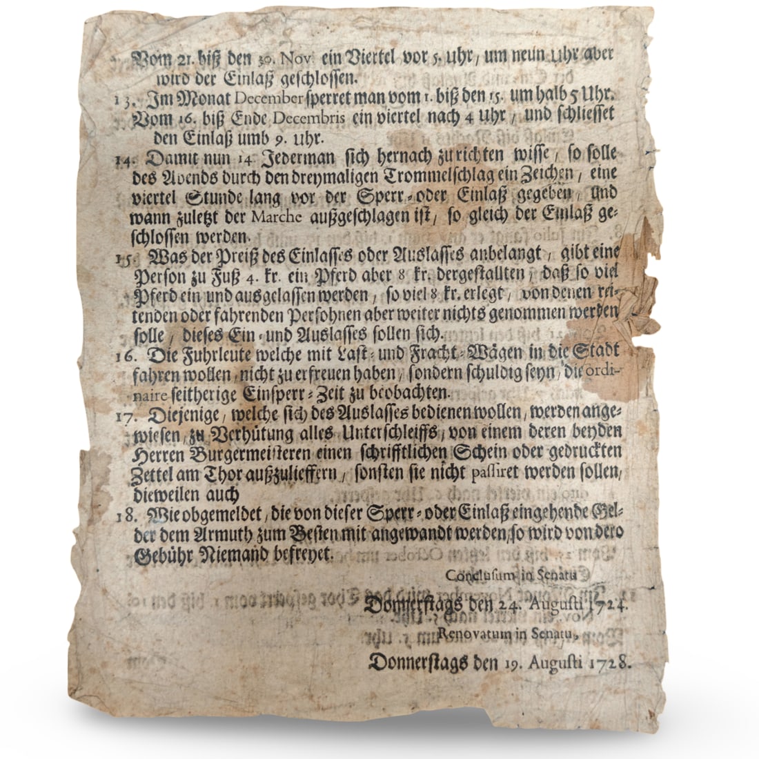 18th-Century German Civic Ordinance Broadside - Frankfurt am Main - 2