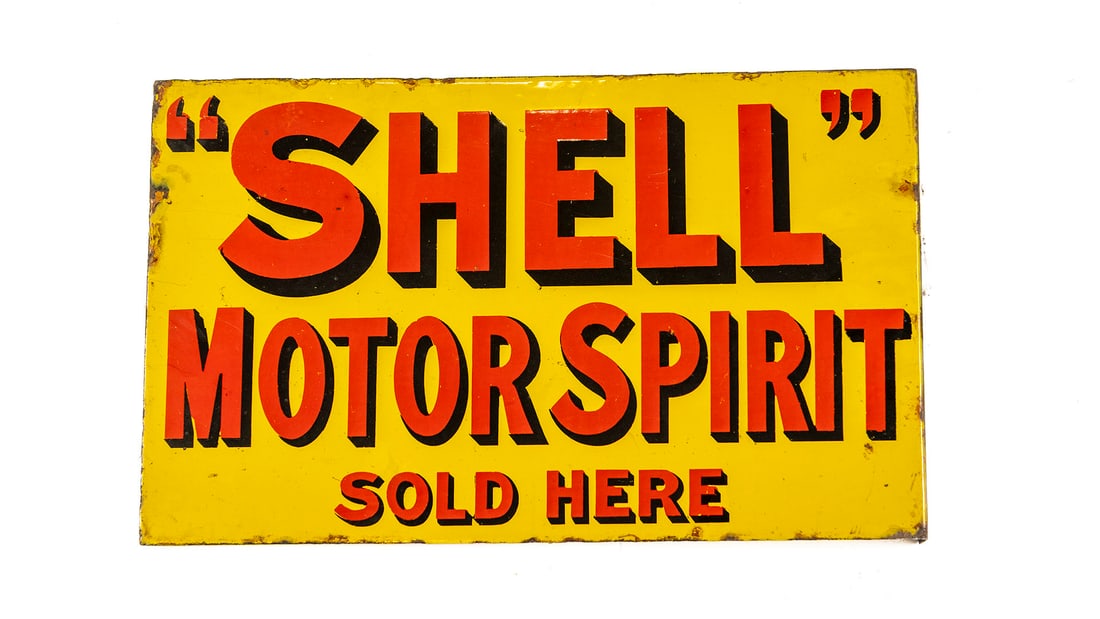 Shell Motorspirit Sold Here Enamel Sign (1 of 2)