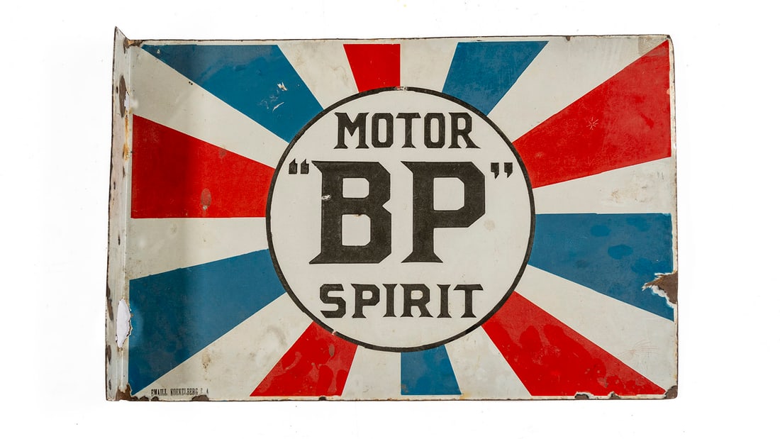 BP Motor Spirit Union Jack Enamel Sign (1 of 2)