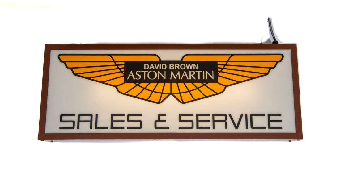 David Brown Aston Martin Sales & Service Illuminated Sign (1 of 2)