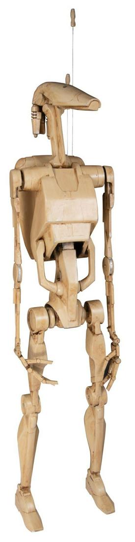 'Battle Droid' life-sized production casting from Star: Battle Droid life-sized production casting from Star Wars: Episode I - The Phantom Menace. (TCF, 1999) Original life-size "Battle Droid" assembled from original production castings constructed of cast