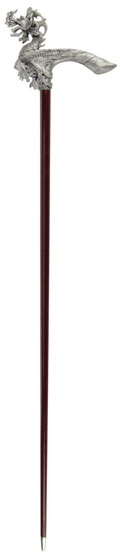 Gary Oldman 'Dracula' cane from Bram Stoker's Dracula.: Gary Oldman "Dracula" cane from Bram Stoker's Dracula. (Columbia, 1992) Original prop character cane constructed of wooden staff with silver metal tip, crowned by a cast resin figural dragon handgrip
