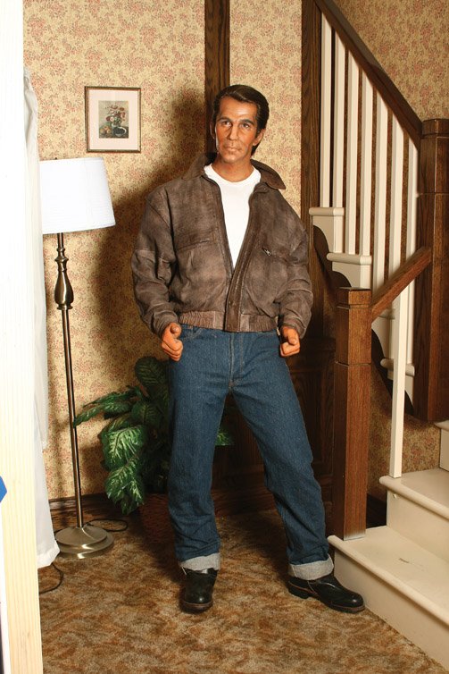 Henry Winkler Fonzie from Happy Days wax figure: 41. Henry Winkler "Fonzie" from Happy Days. (ABC-TV, 1974-84) Henry Winkler in his famous role as Arthur