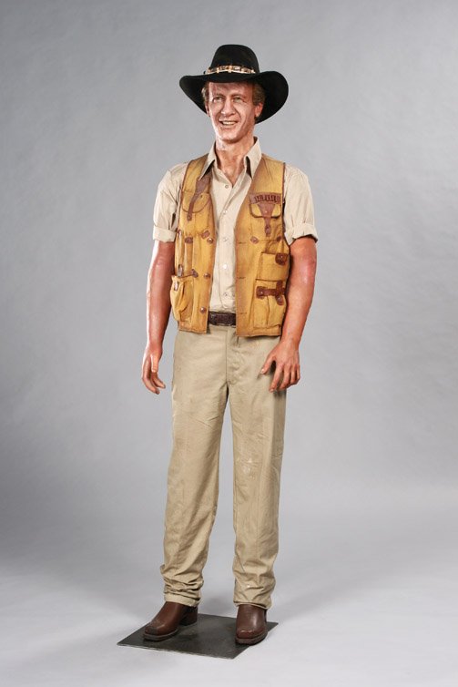 Paul Hogan from Crocodile Dundee wax figure: 76. Paul Hogan from Crocodile Dundee. (Rimfire Films, 1986) Logan Fleming designed this incredibly lifel