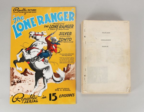Continuity script & Pressbook from The Lone Ranger: 783. Original cutting continuity script with original Press Book from The Lone Ranger. (Republic, 1938)