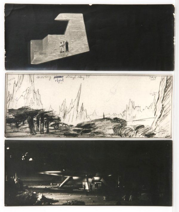 Photographic set study for Forbidden Planet: 806. Photographic set study for Forbidden Planet. (MGM, 1956) This is a rare set of ten 7 ½ x 19 ½ in. a