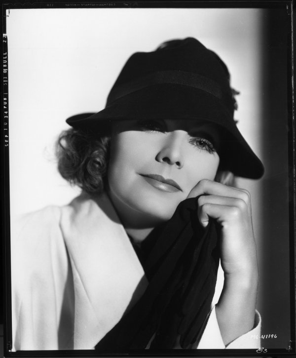 Greta Garbo camera negative - The Painted Veil: 654. Greta Garbo camera negative from The Painted Veil by Clarence Sinclair Bull. (M-G-M, 1934) Black-and-white 8 x 10 in. camera negative on nitrate film of Greta Garbo from The Painted Veil by Clare