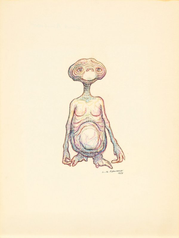 Original Carlo Rambaldi artwork of E.T.