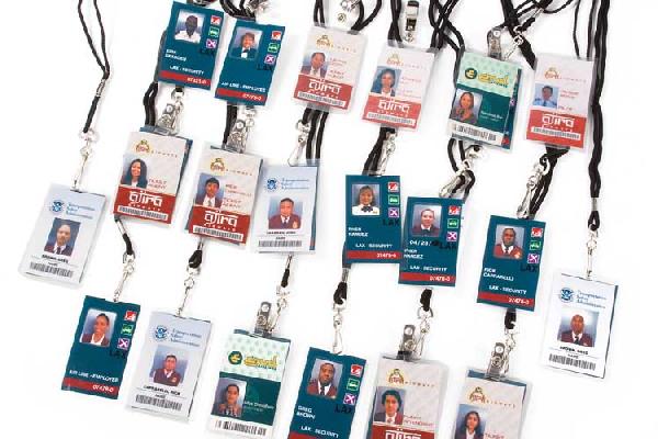 Assortment of airline, airport security and ID badges: Assortment of various airline, airport security and ID badges. Includes Ajira Airways, LAX, TSA and other airport/airline security ID badges.