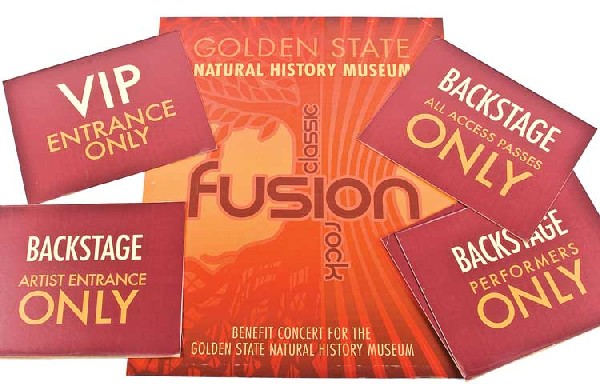 Natural History Museum concert banners and VIP signs: Golden State Natural History Museum benefit concert banners and VIP signs. Golden State Natural History Museum benefit concert banners and VIP check-in signs varying in size seen in the series finale,