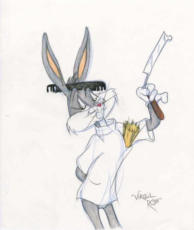 45 Bugs Bunny Barber of Seville orig Virgil Ross drwng