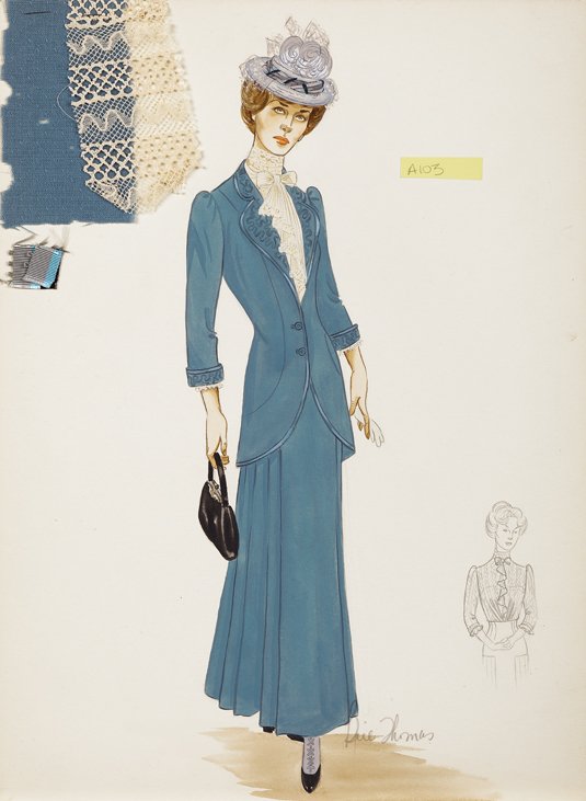 Bill Thomas vintage original costume sketch of Faye